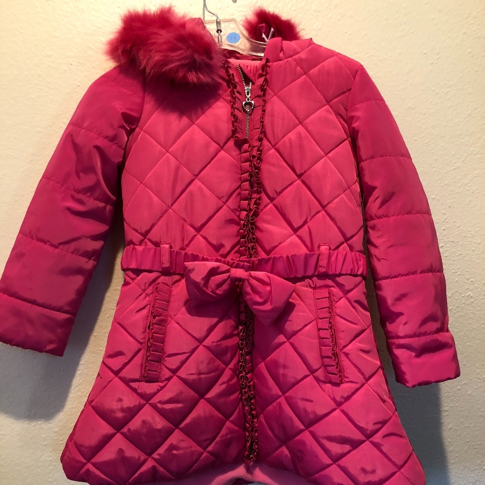 Pink Quilted Puffer Coat